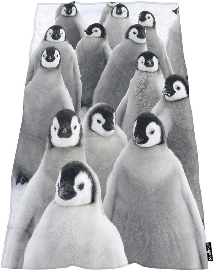 Moslion Soft Bath Towels Penguins 64x32 Inches