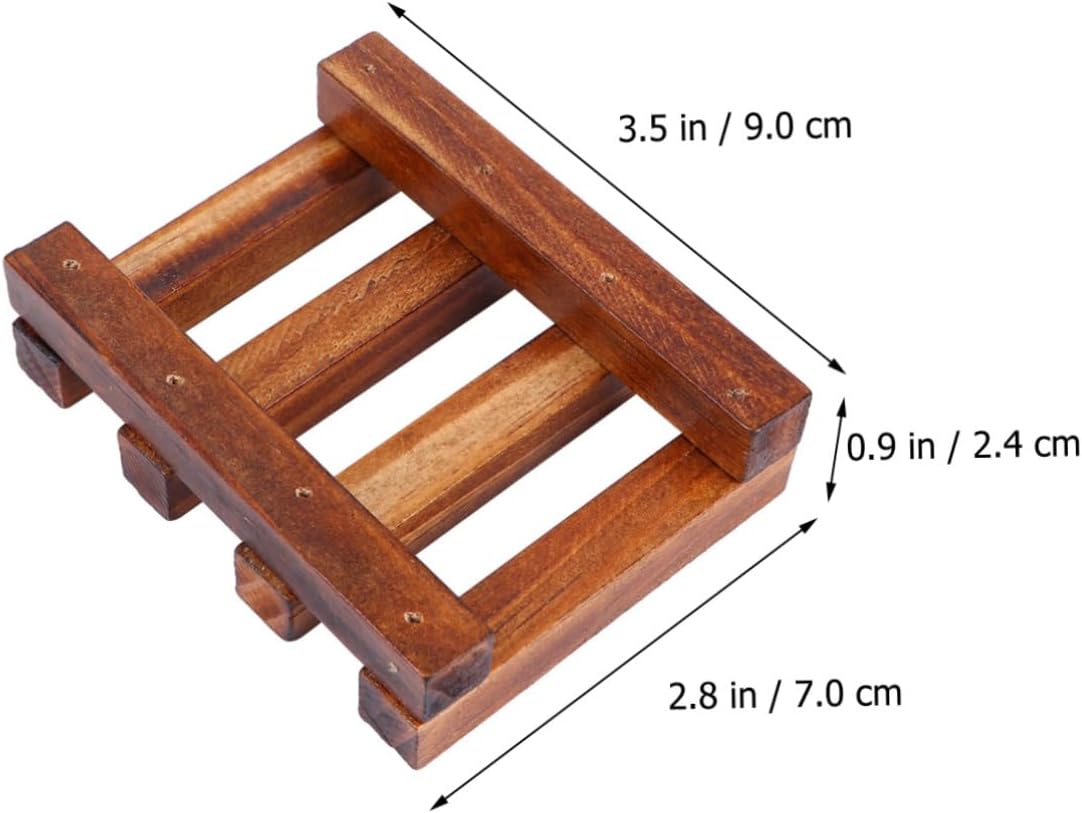 PRETYZOOM Wooden Soap Dish for Drainage and Storage