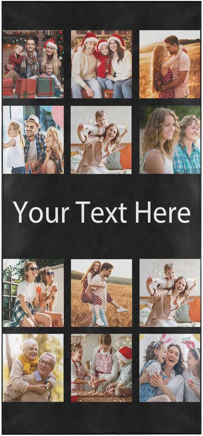 Custom Beach Towel with Family Photo Collage
