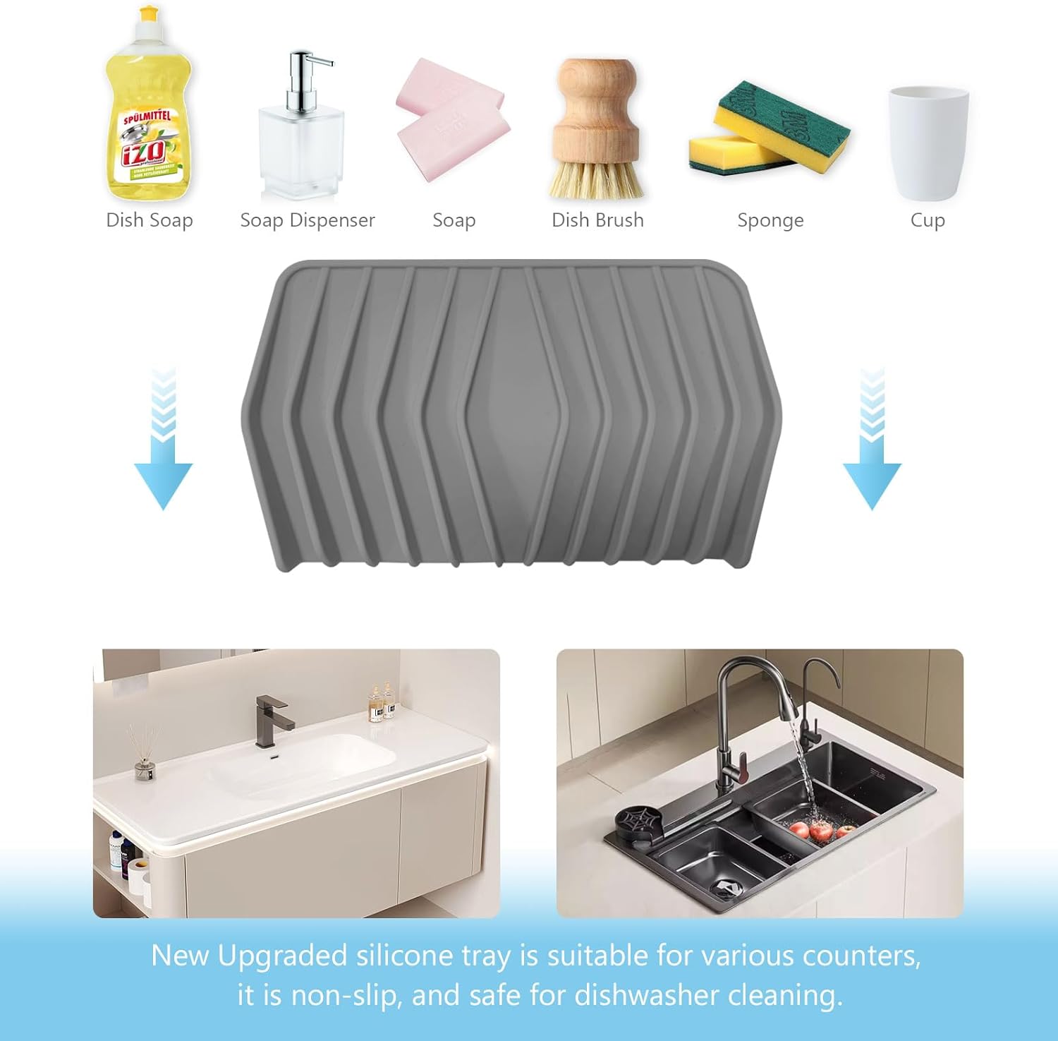 KIACFFH Silicone Soap Dish with Drainage for Kitchen and Shower