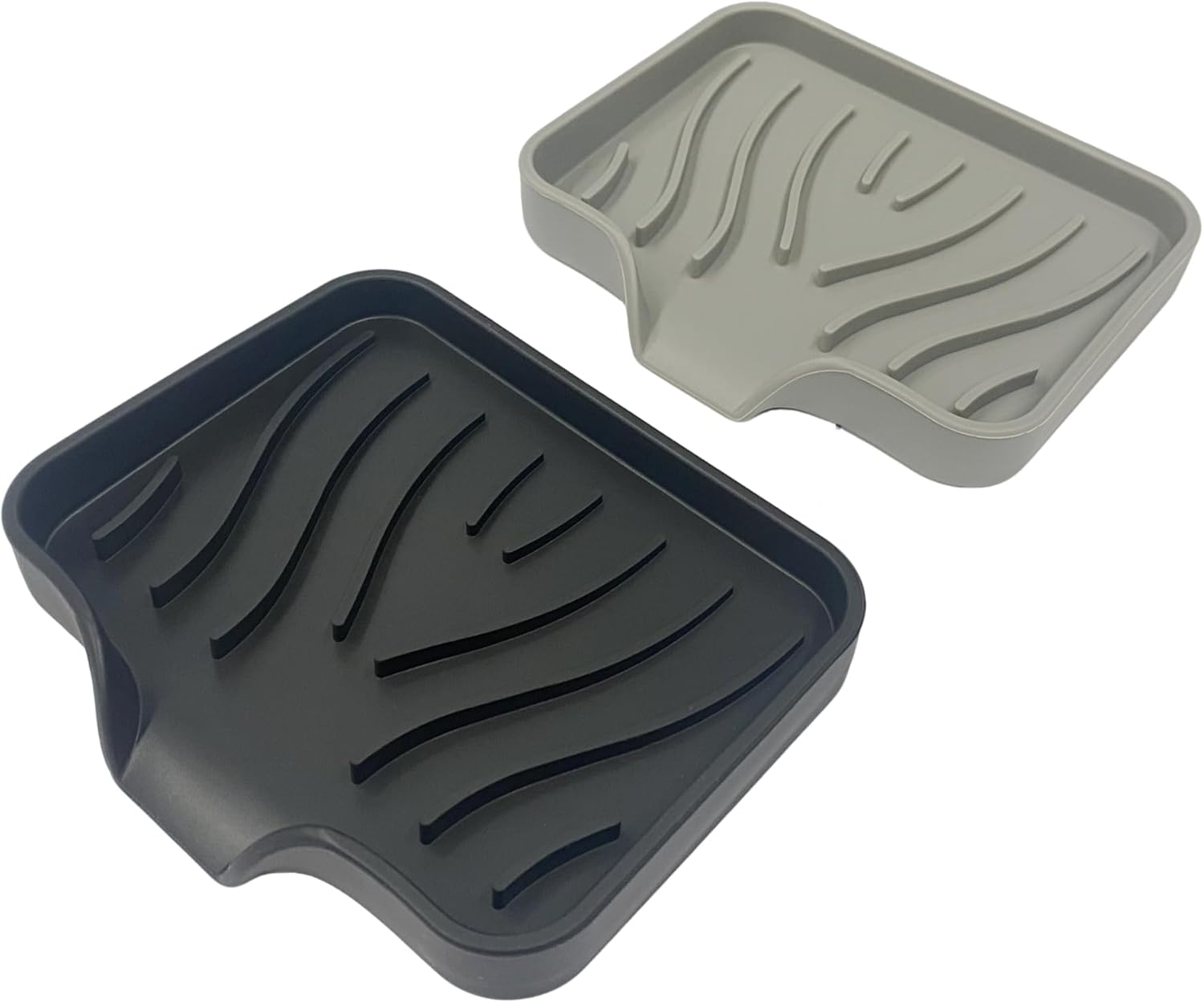 Silicone Soap Dishes 2 PCS with Drain Spout