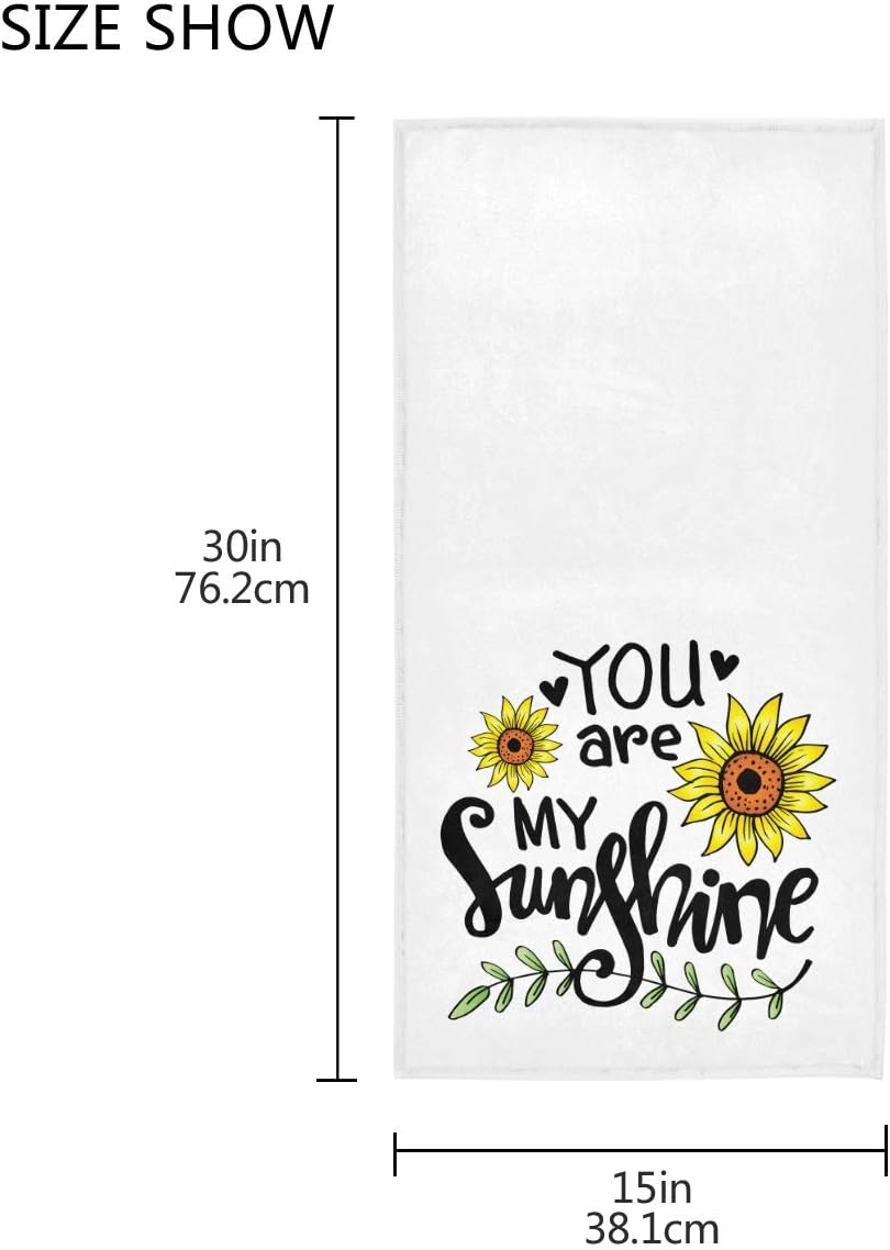 Exnundod Sunflower Hand Towel Beach Bath Towel