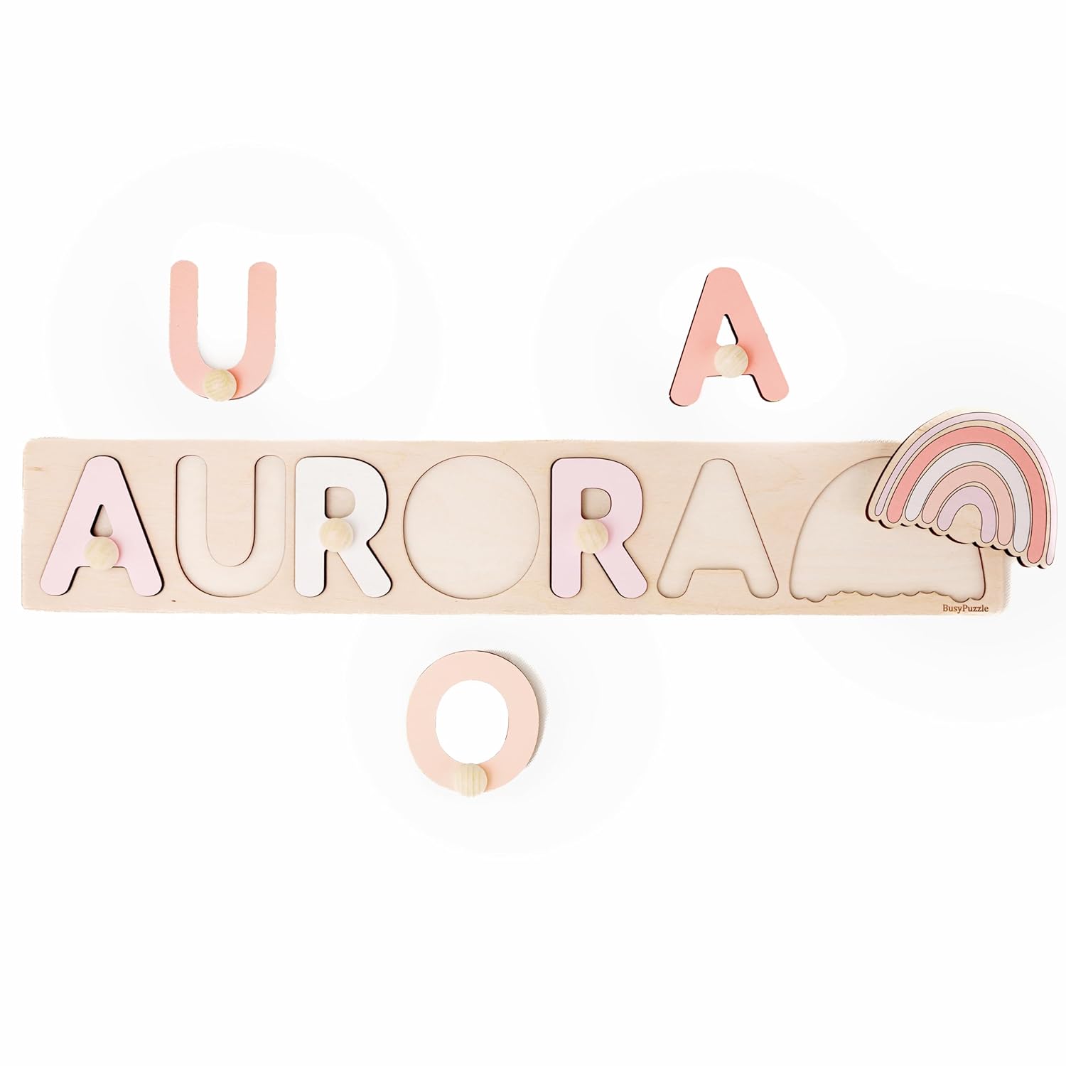 Personalized Wooden Name Puzzle with Pegs for Kids