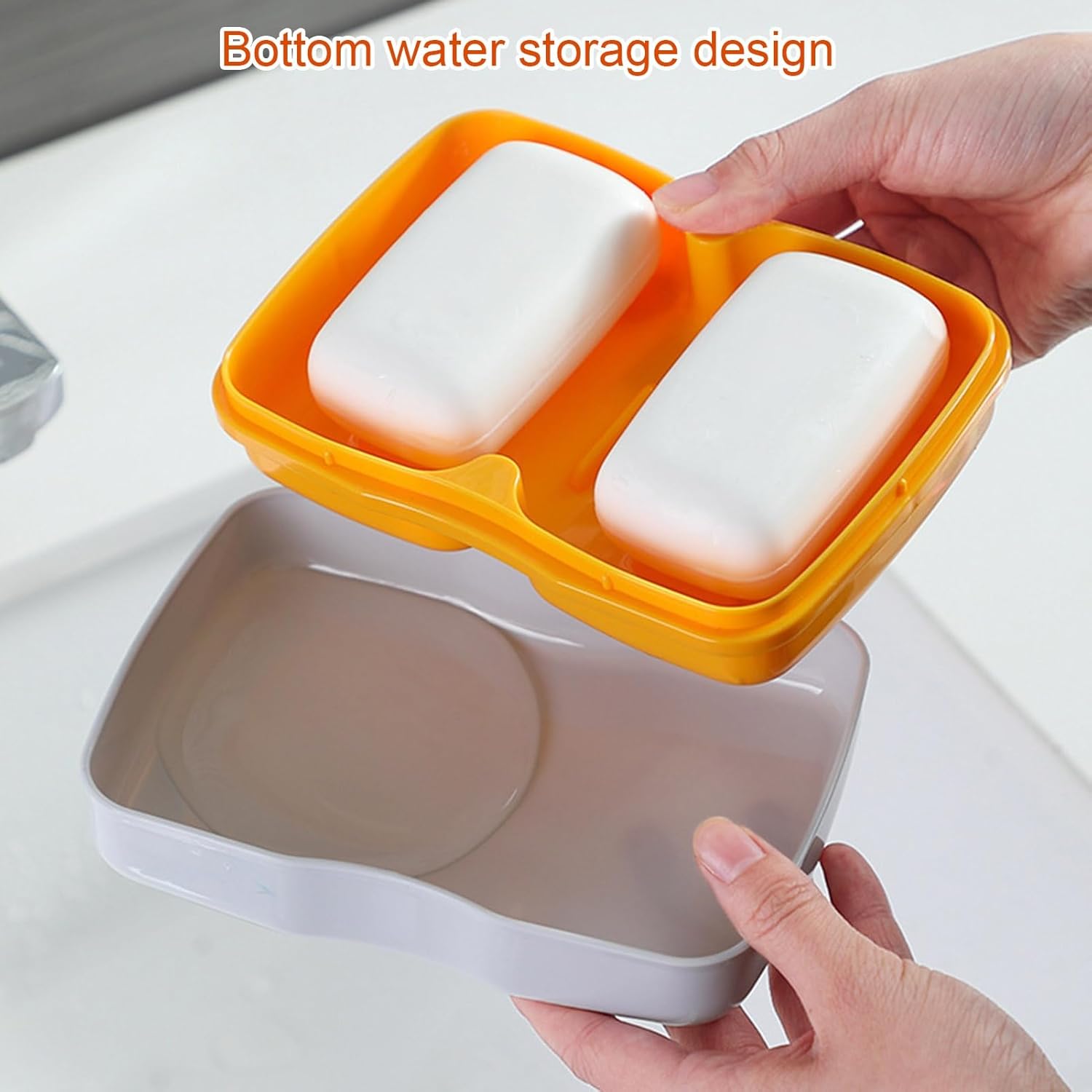 Grebest Dual Soap Holder with Drainage Tray Grey