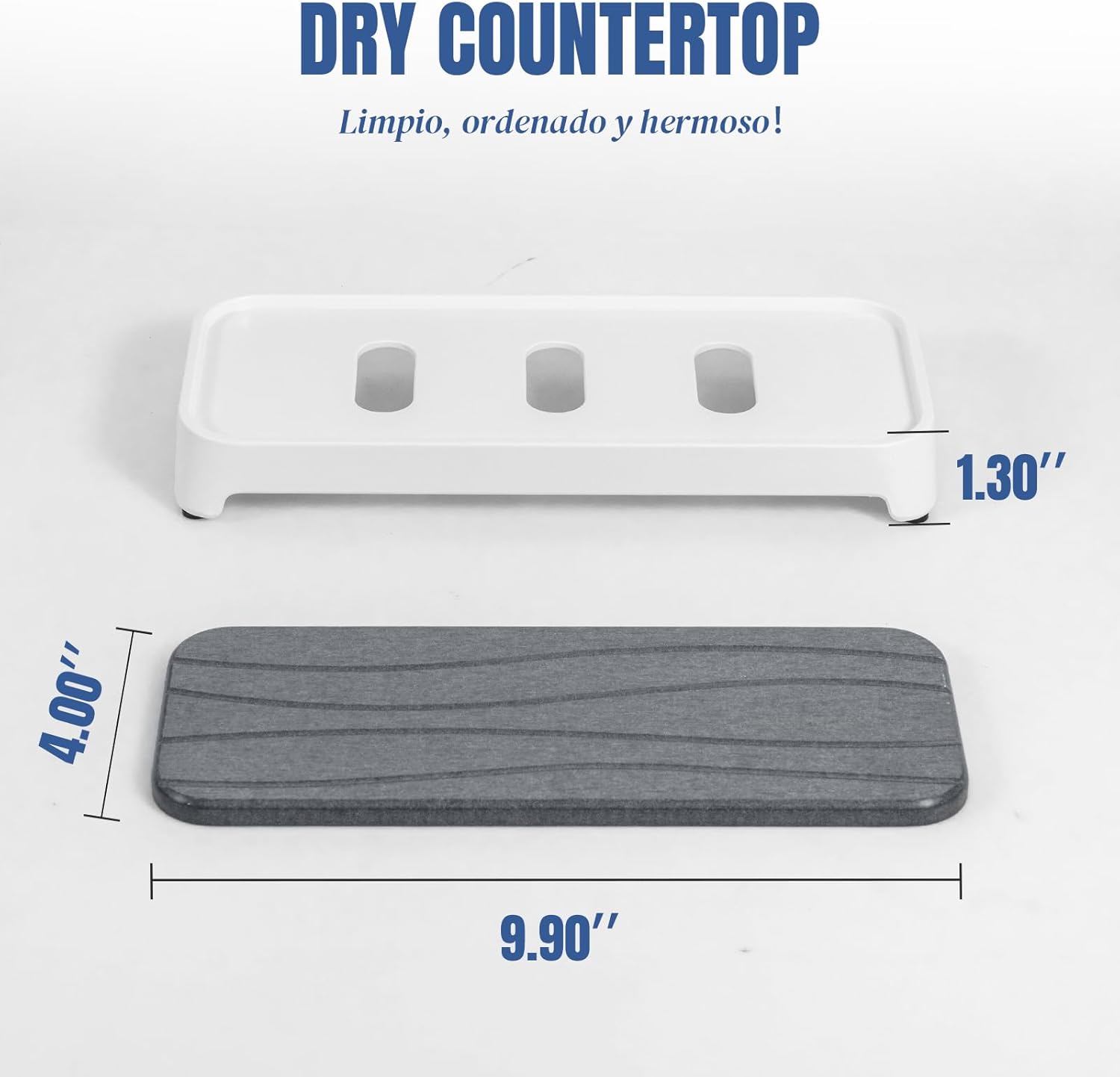 Plentio Stone Drying Tray with Base - Dark Gray