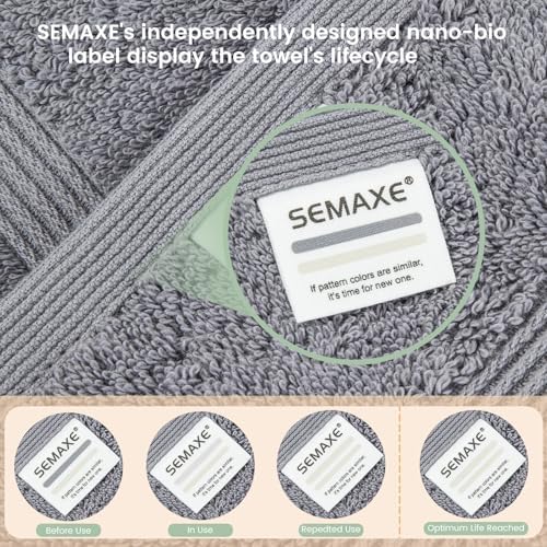 SEMAXE Grey 6-Piece Towel Set - 100 Organic Cotton