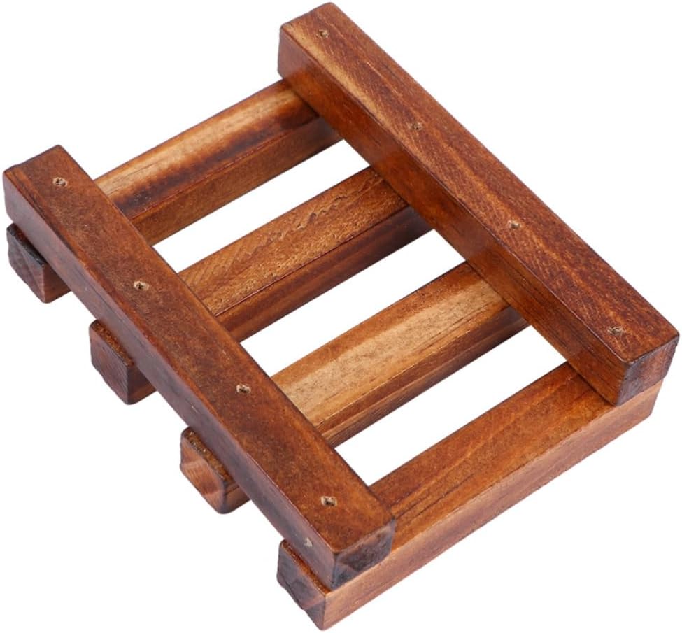 Luxshiny Wooden Soap Holder Retro Style Cleaning Storage Box