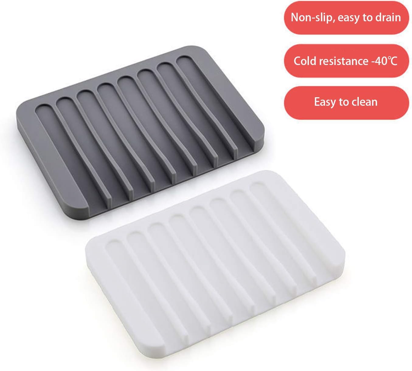 2 Pieces Automatic Drain Soap Dish Waterproof and Drop-Proof 1