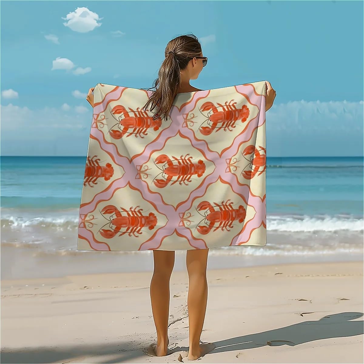 Lobster Fluffy Oversized Beach Towel 32x64 Inch
