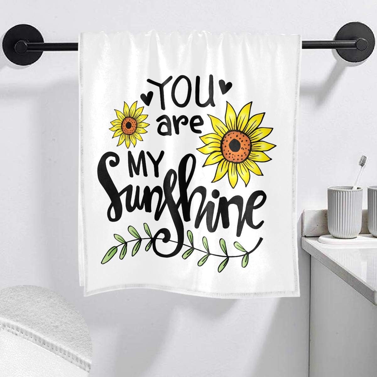 Exnundod Sunflower Hand Towel Beach Bath Towel