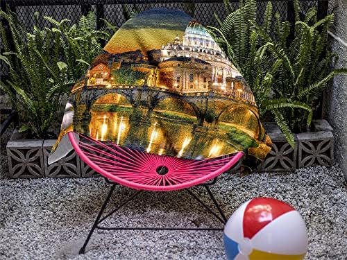Large Microfiber Beach Towel with Italy Rome Design