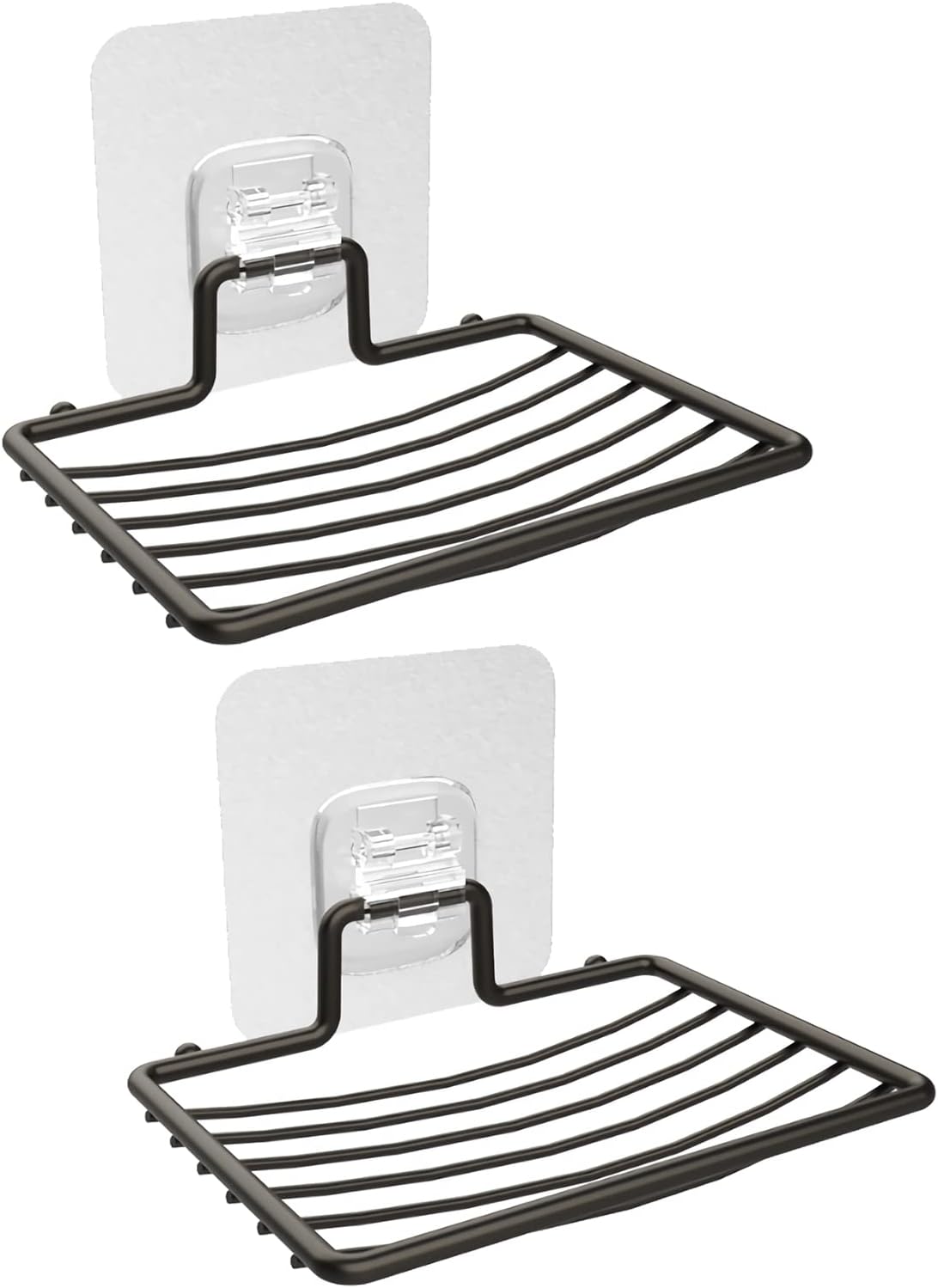 Laigoo 2Pcs Shower Soap Dish Stainless Steel Holder Black