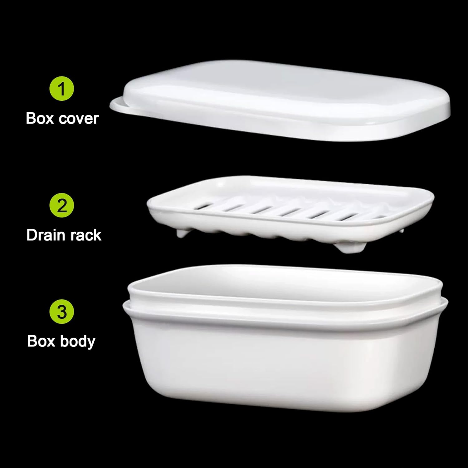 2 Pack Portable Soap Dishes with Leak-Proof Lid and Drain