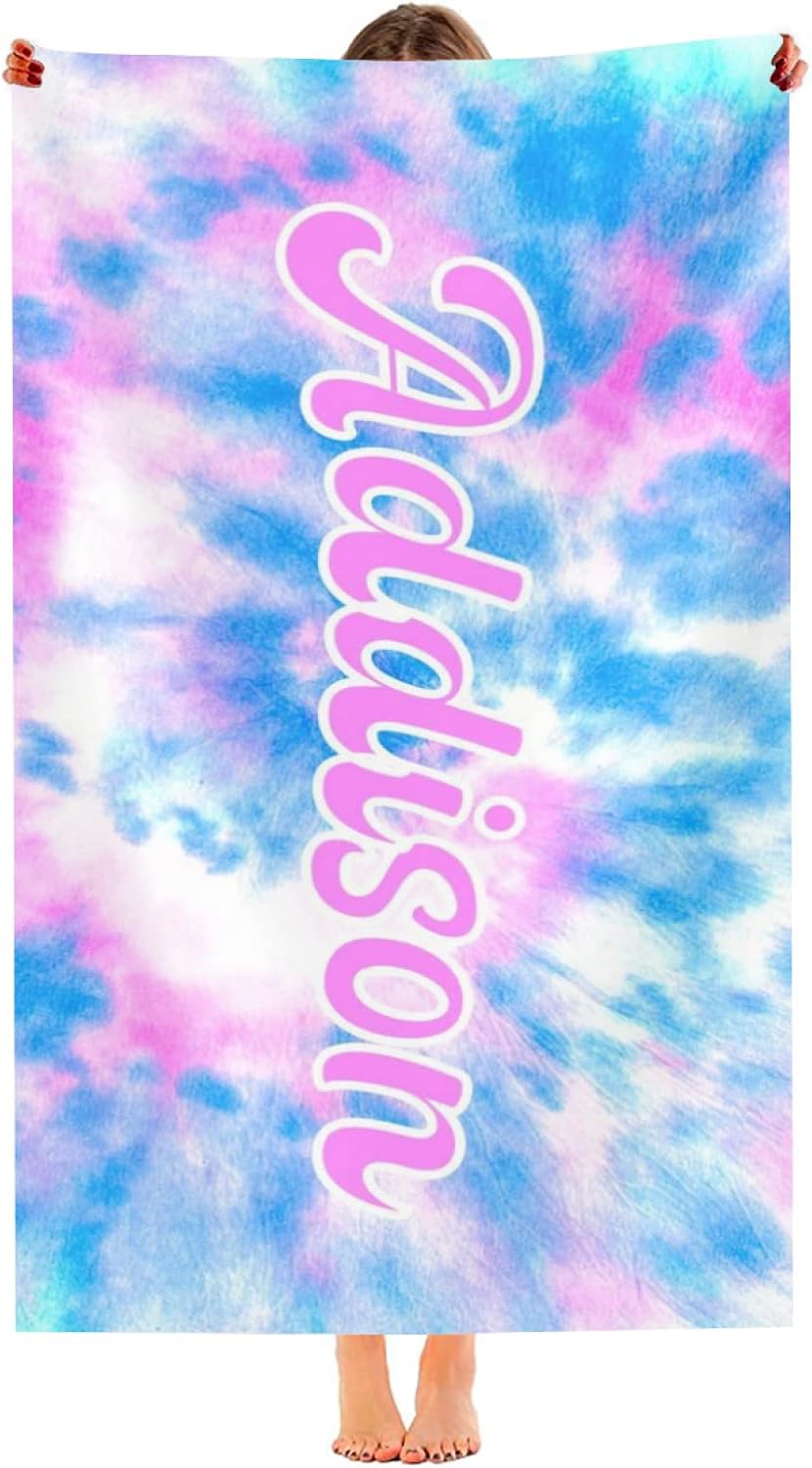 Personalized Beach Towel with Name and Pattern 1