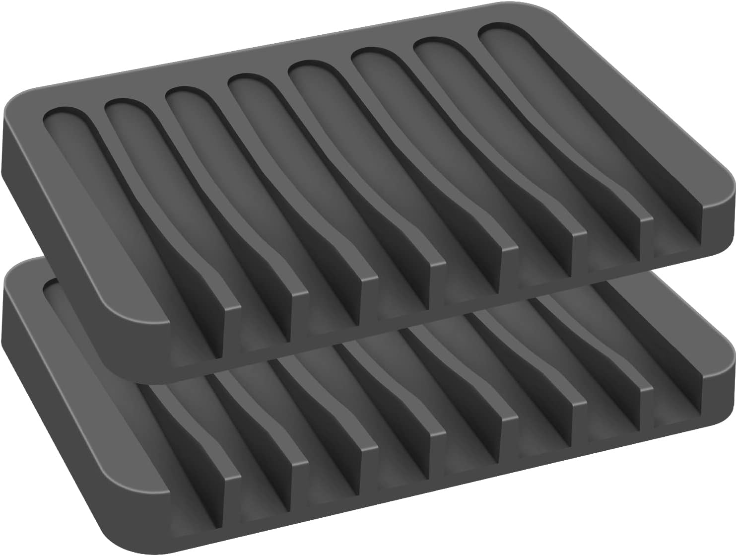 KAJUDA Self Draining Soap Dish Set 2PCS Premium Silicone Holder for Bath