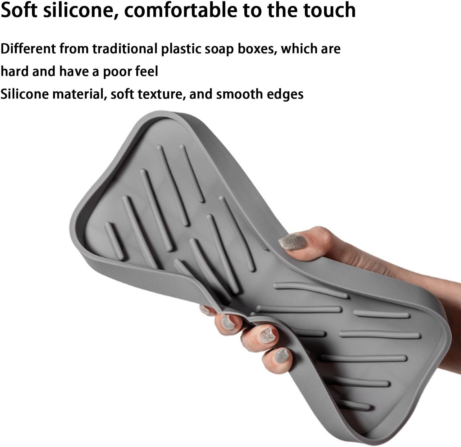 Silicone Soap Drainer with Drain Gray S
