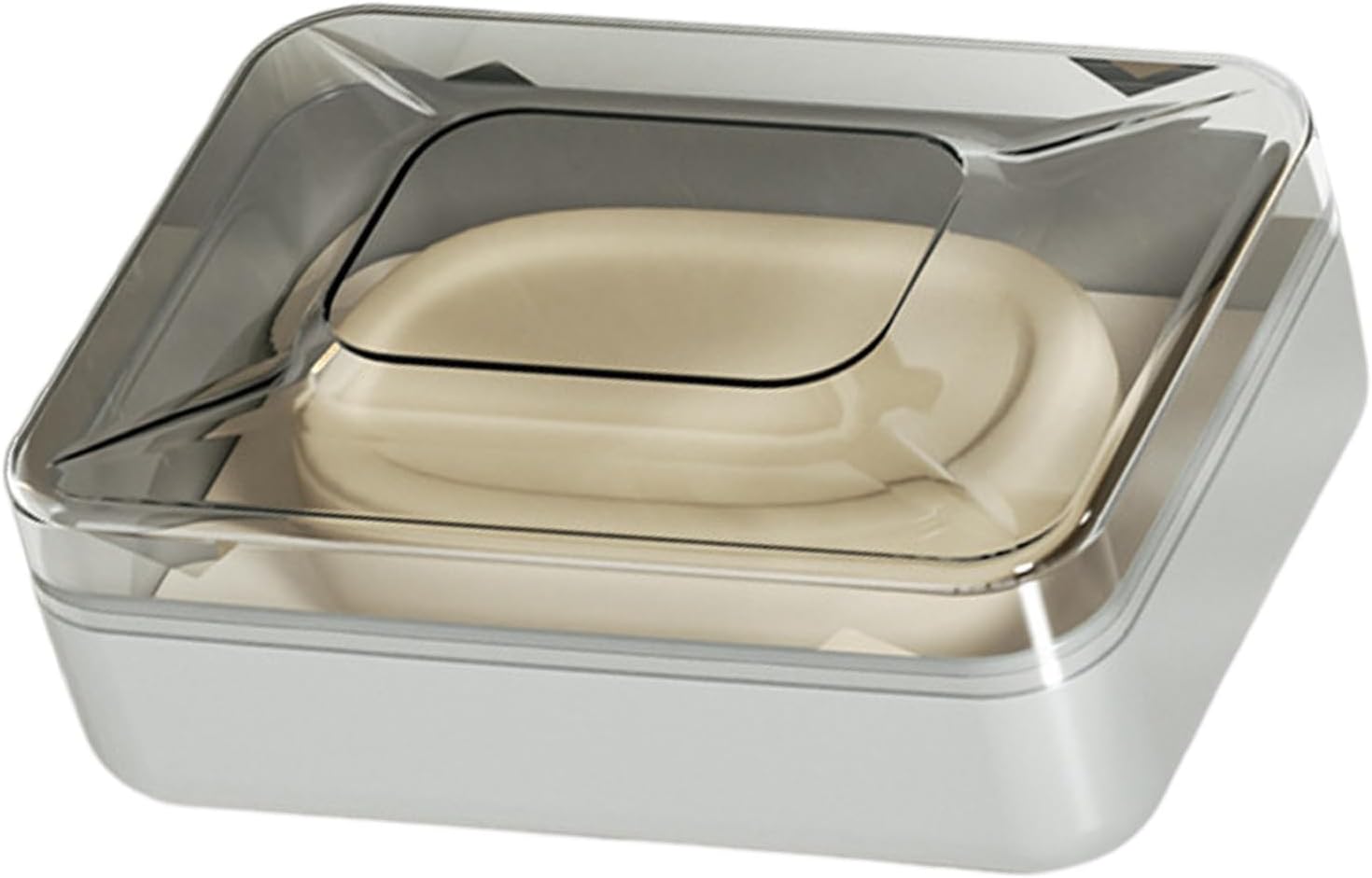 ZEXKENS PET Soap Dish with Drain Rack and Lid 1