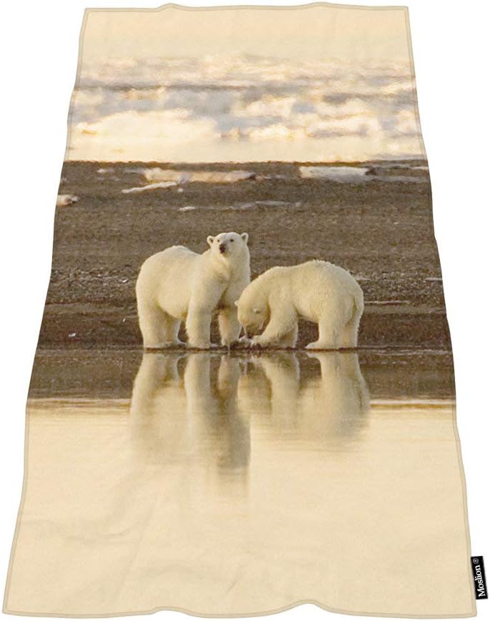 Moslion Soft Bath Towel Polar Bear Large 64x32 Inches