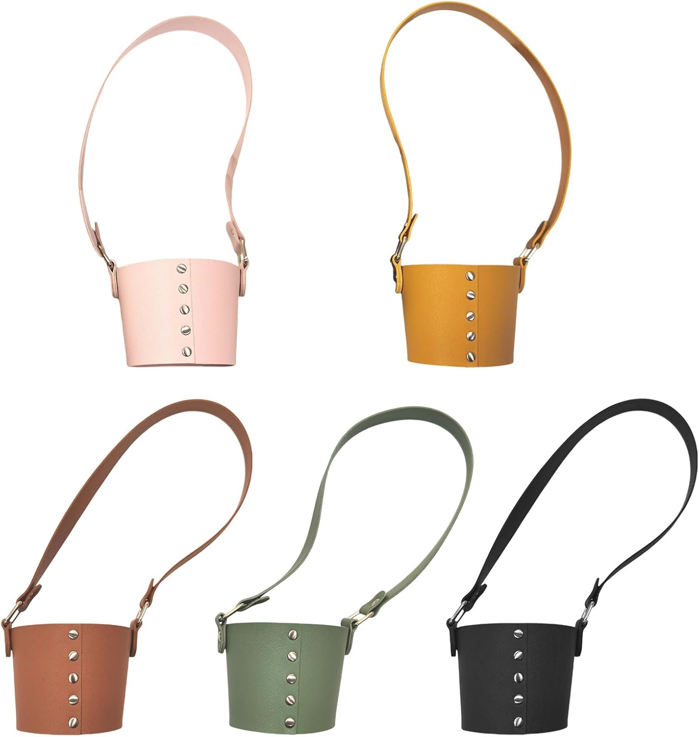 Wengjack Leather Coffee Sleeve Cup Holder Outdoor Portable