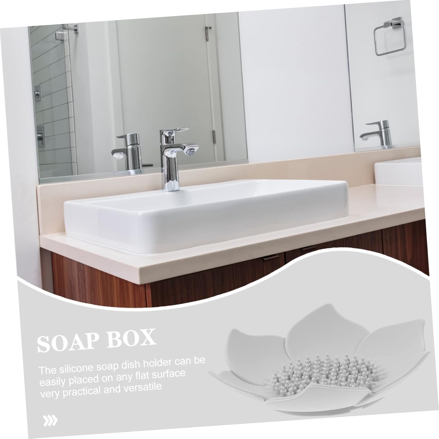 2Pcs Flower Shape Soap Dish Holder for Bathroom Kitchen Sink
