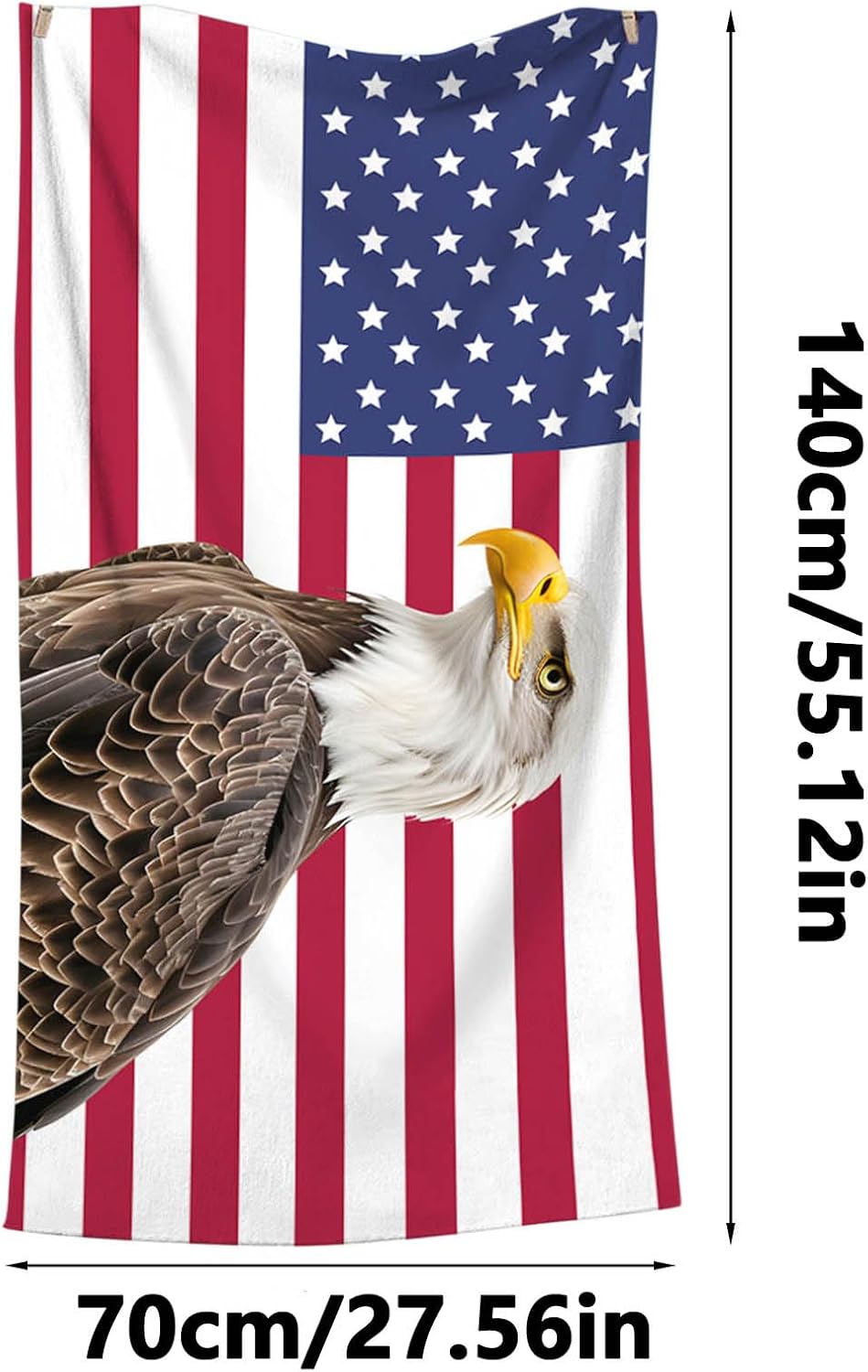 Red White Blue Stars and Stripes Patriotic Beach Towel