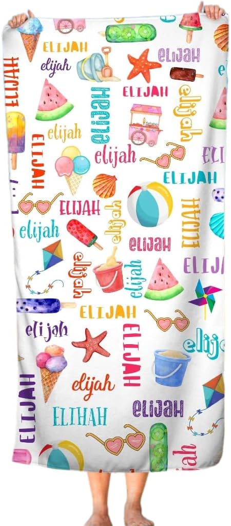 Personalized Ice Cream Beach Towel for Kids