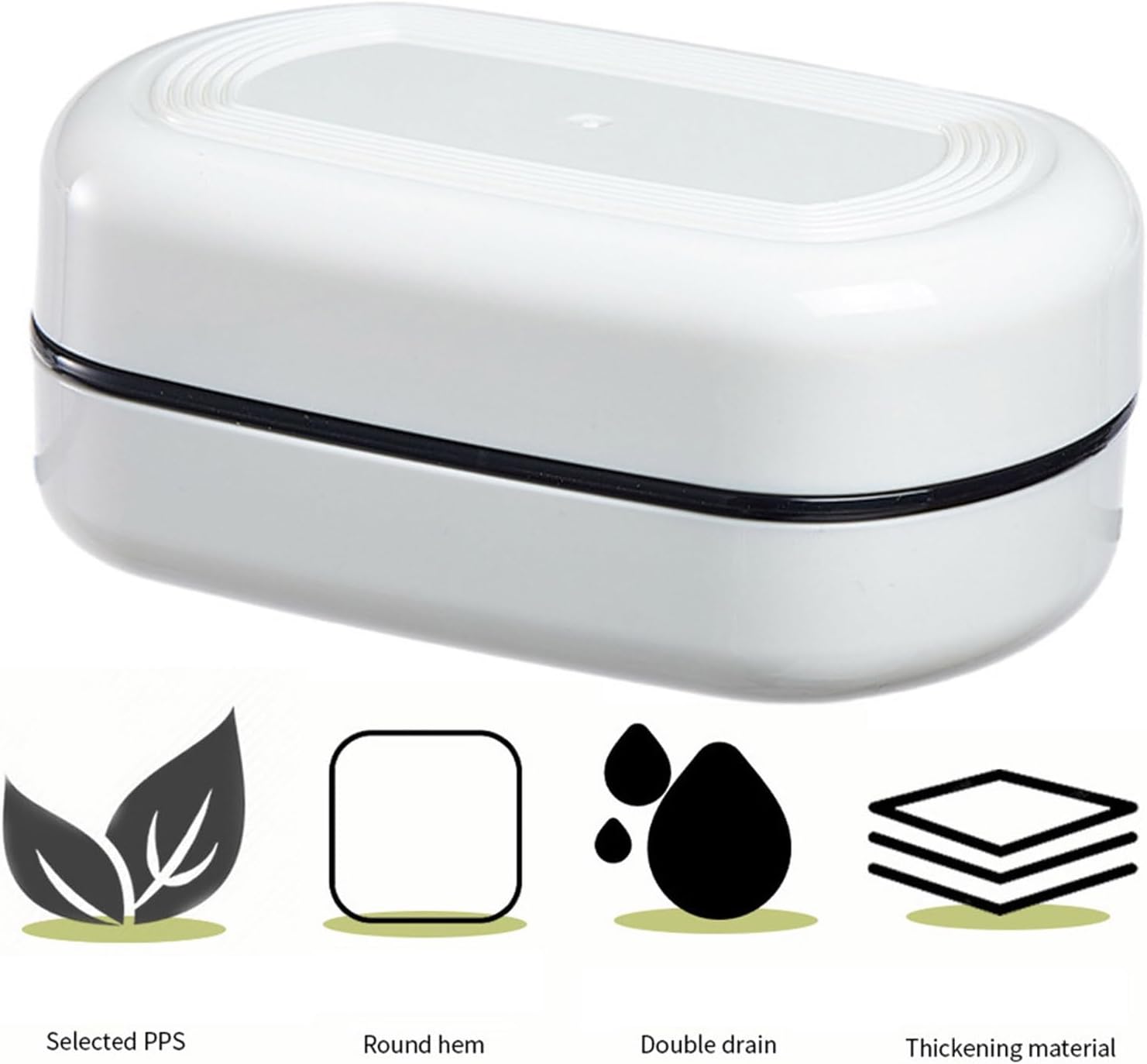 Loyliawa Soap Dishes with Lid and Draining Rack