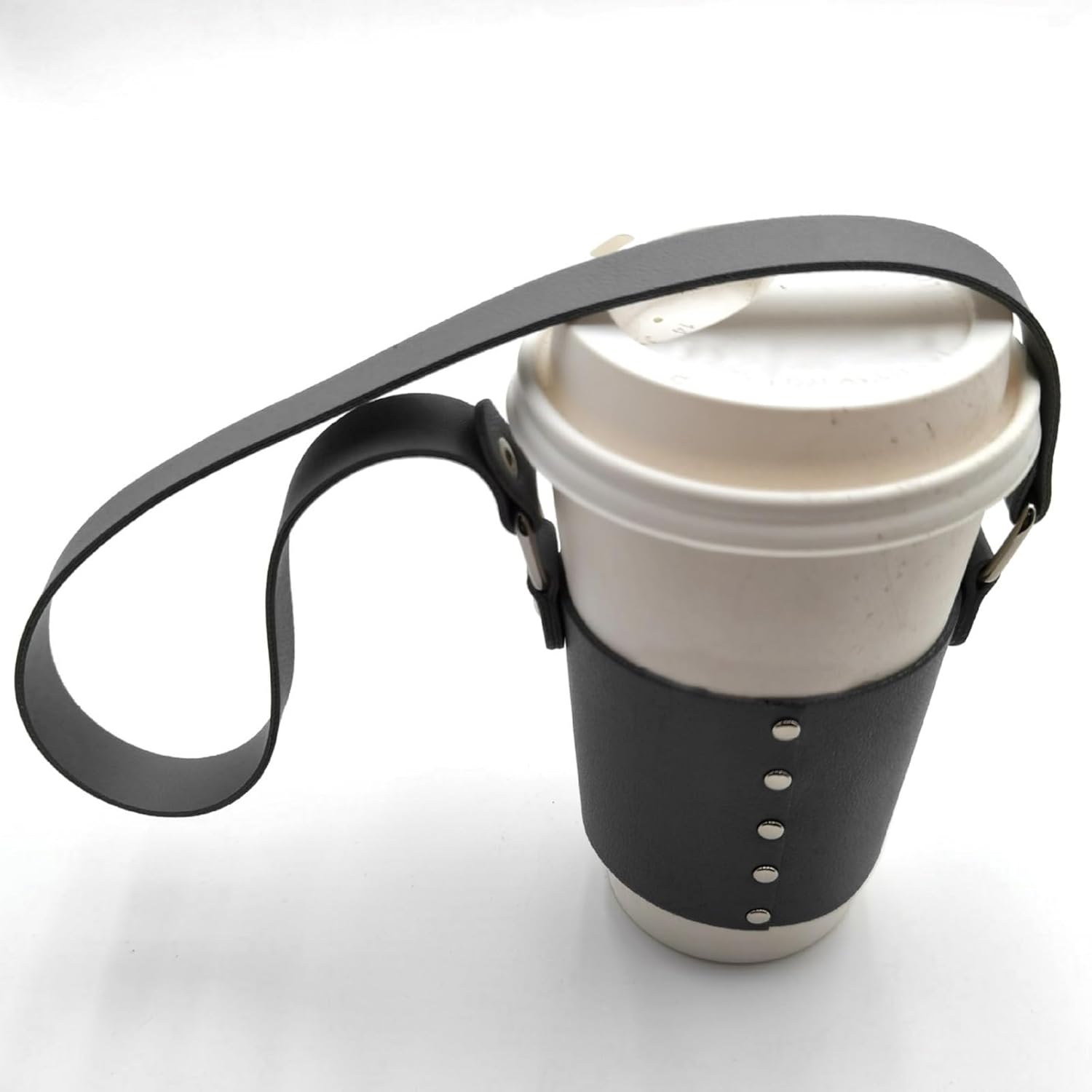 Wengjack Leather Coffee Sleeve Cup Holder Outdoor Portable