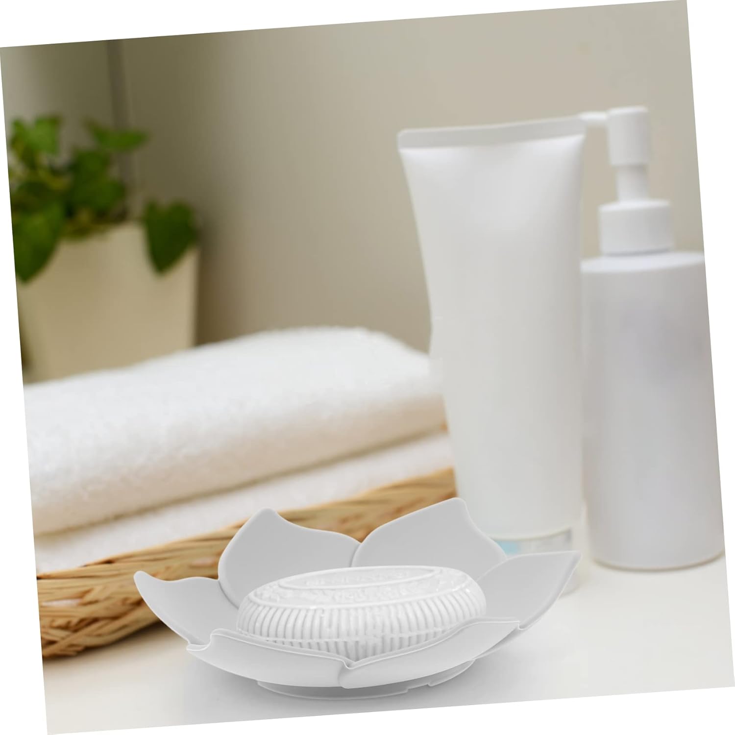Self-Draining Silicone Flower Soap Dish Holder 1