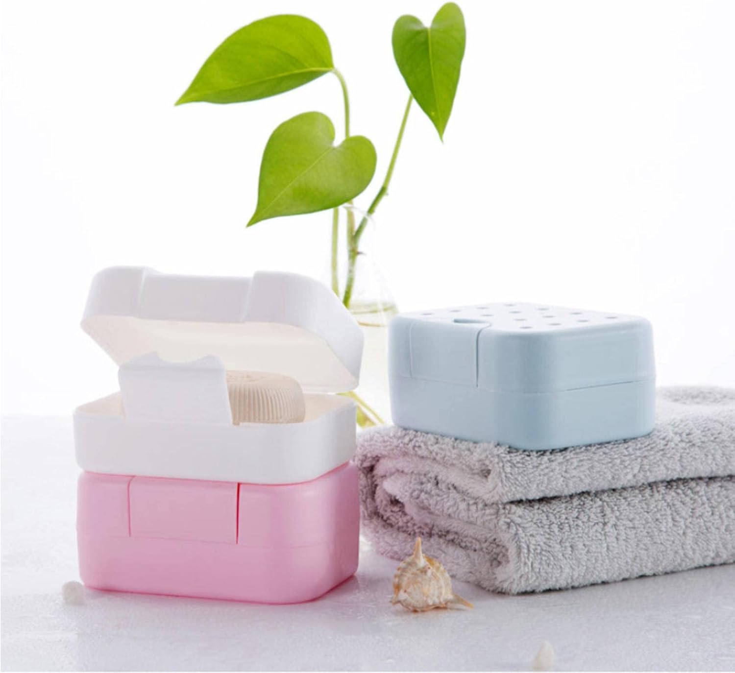 KBREE Soap Dish Set with Travel Storage Box