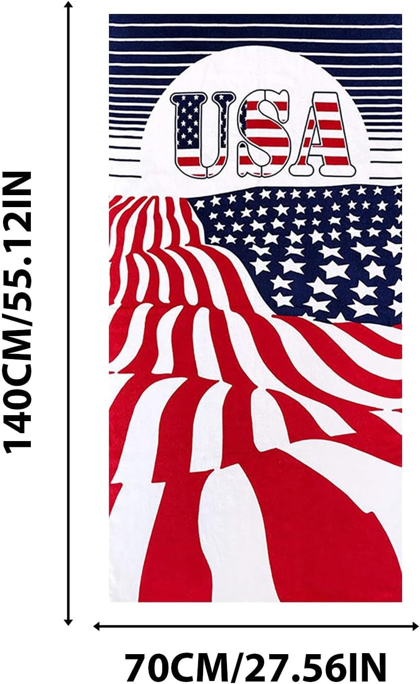 Lovskoo 4th of July Microfiber Beach Towel 27x55in