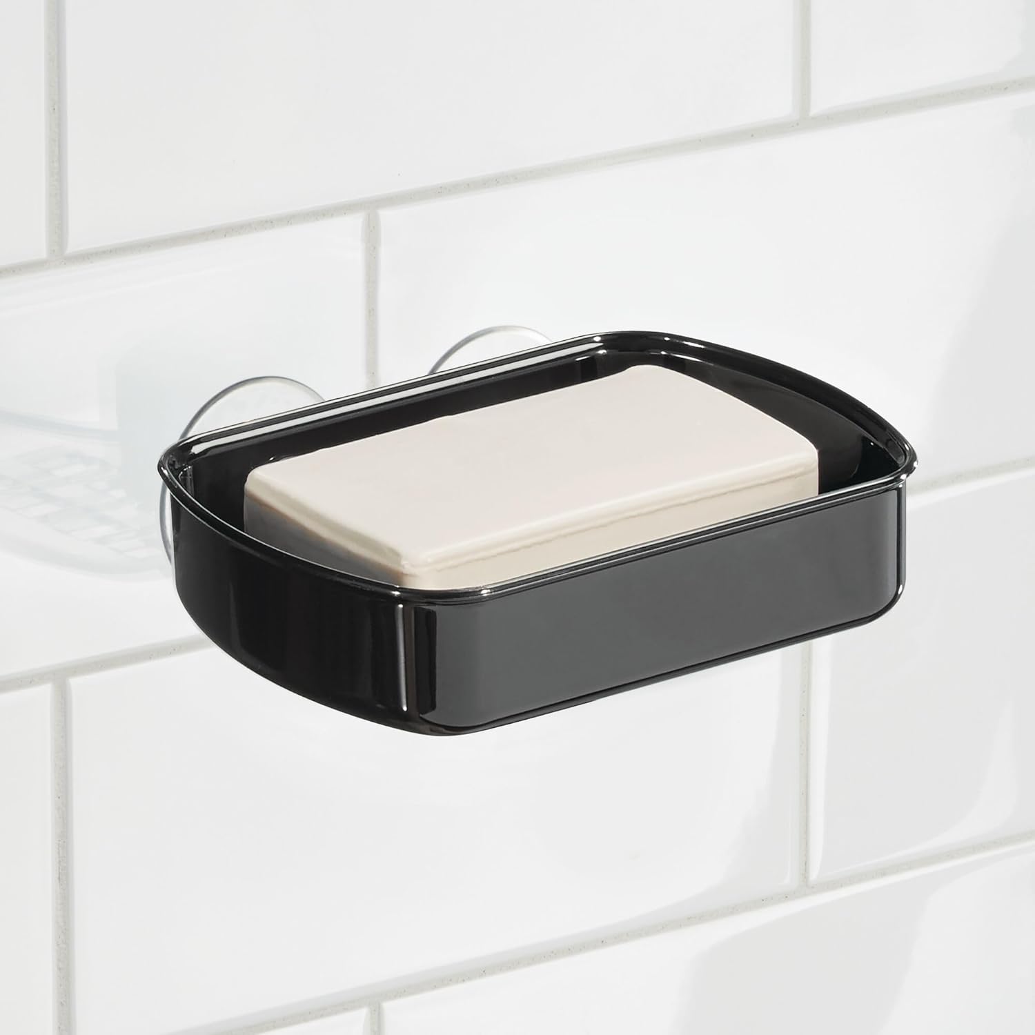 InterDesign Suction Cup Soap Dish - Black