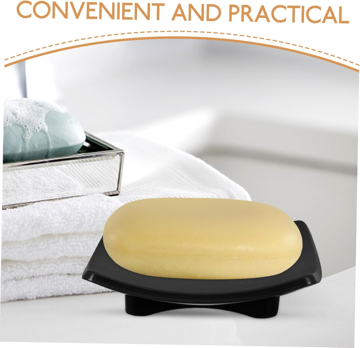 Curved Soap Dish - Sturdy ABS Bar Holder for Bathroom Kitchen