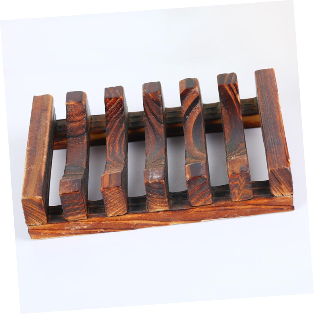 Carbonized Bamboo Soap Dish Holder for Bathroom Kitchen
