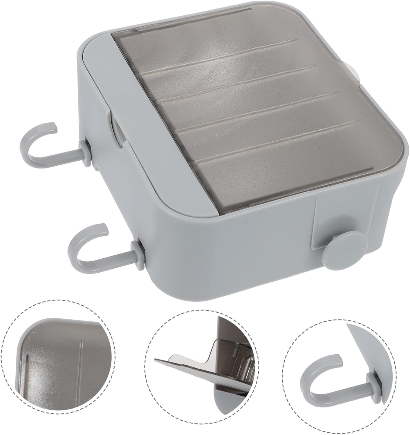 Alipis 2 Hook Wall Mounted Soap Dish Holder