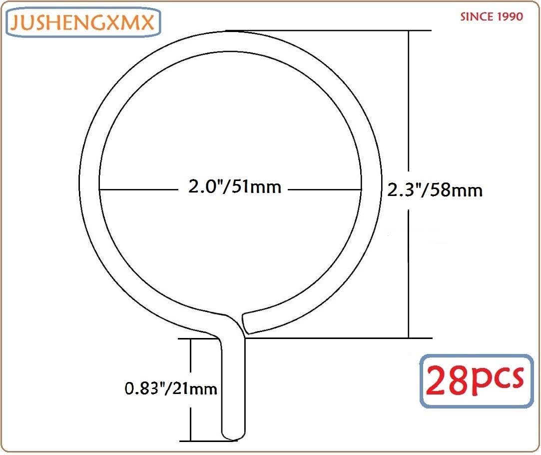 JushengXMX Curtain Rings with Eyelet - Set of 28 Black