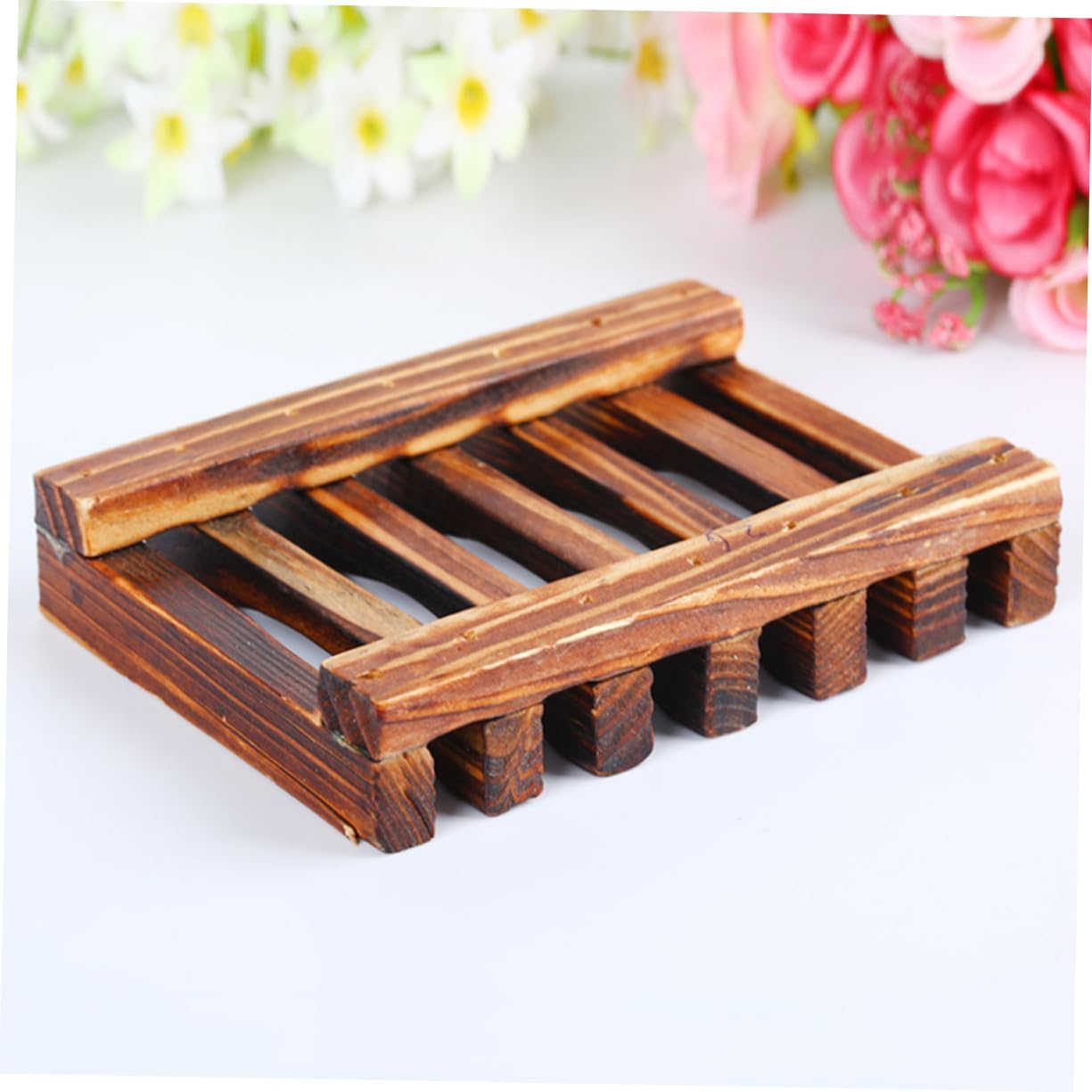 SOPOTUTU Carbonized Wooden Soap Dish Stylish Holder