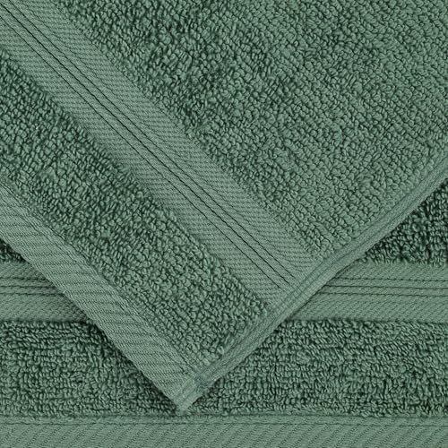 Superior 6-Piece Cotton Towel Set Forest Green 1