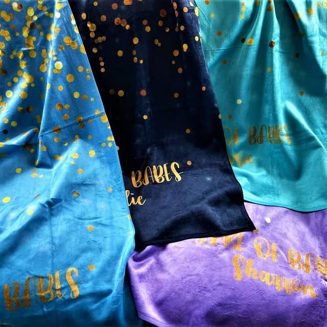 Custom Beach Towel - Glitter Gold Print with Name Initials