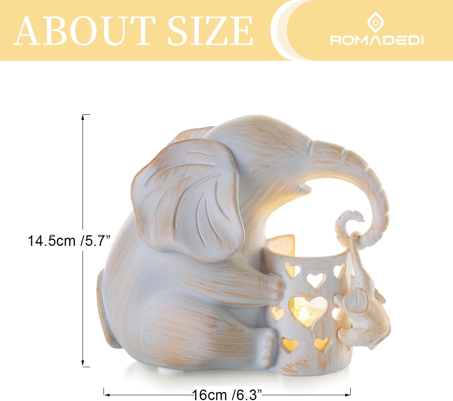 Romadedi Elephant Candle Holder for Mom