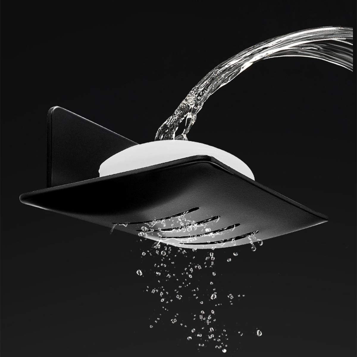 Lancher Soap Rack Adhesive Bath Holder - Black 1