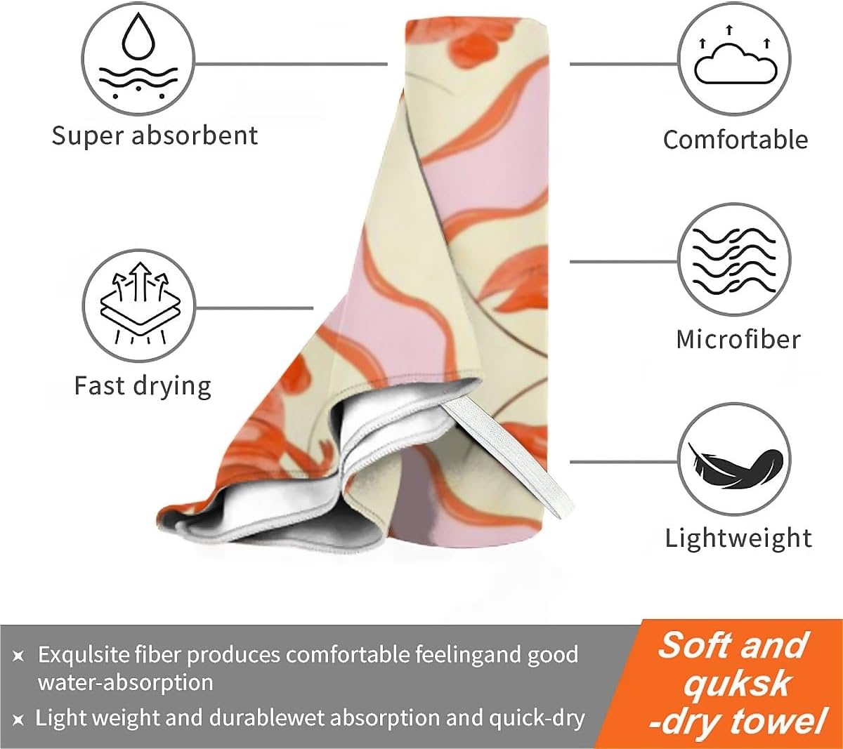Lobster Fluffy Oversized Beach Towel 32x64 Inch