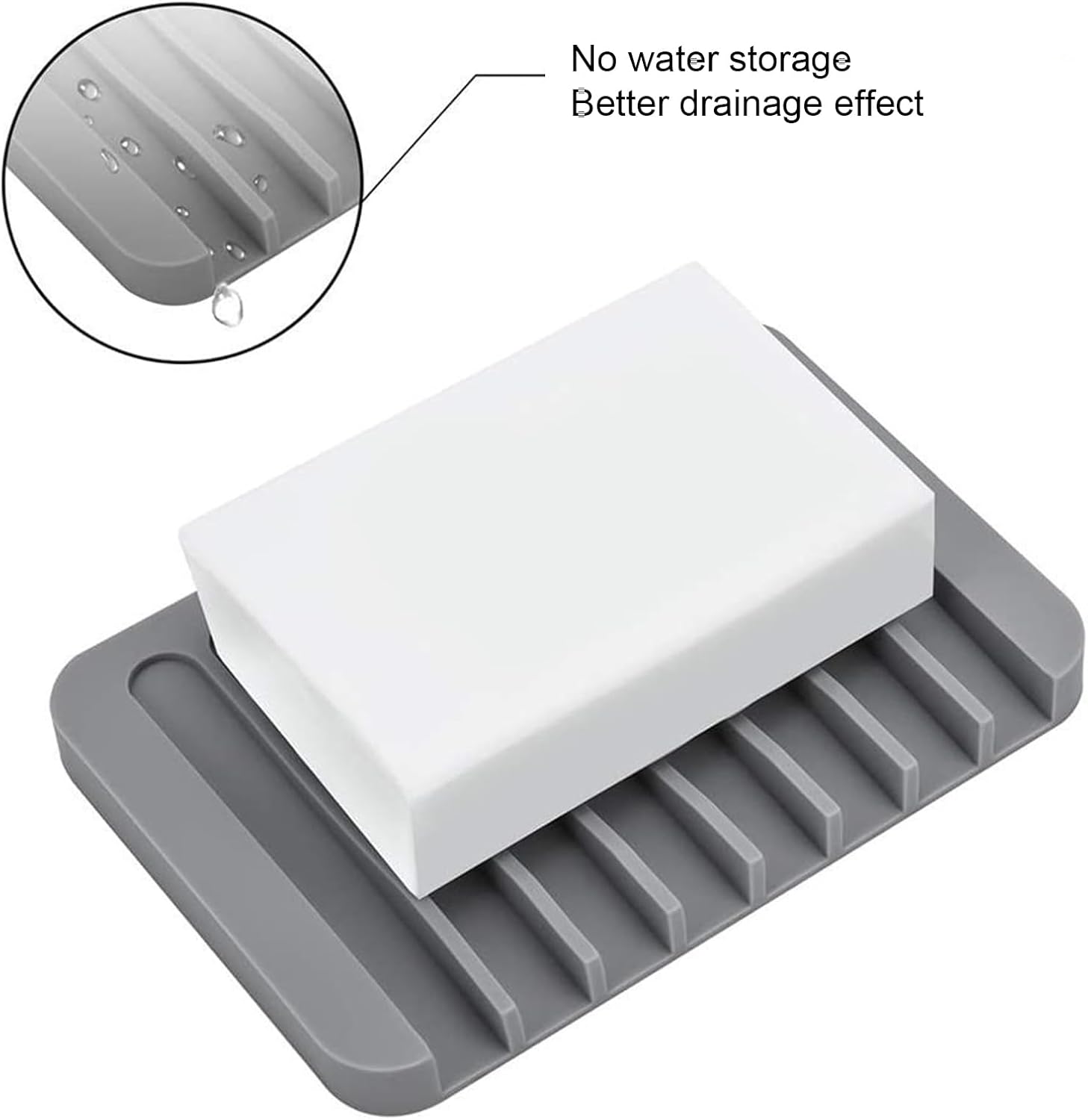 GIFZES Sink-Mounted Soap Holder Grey One Size