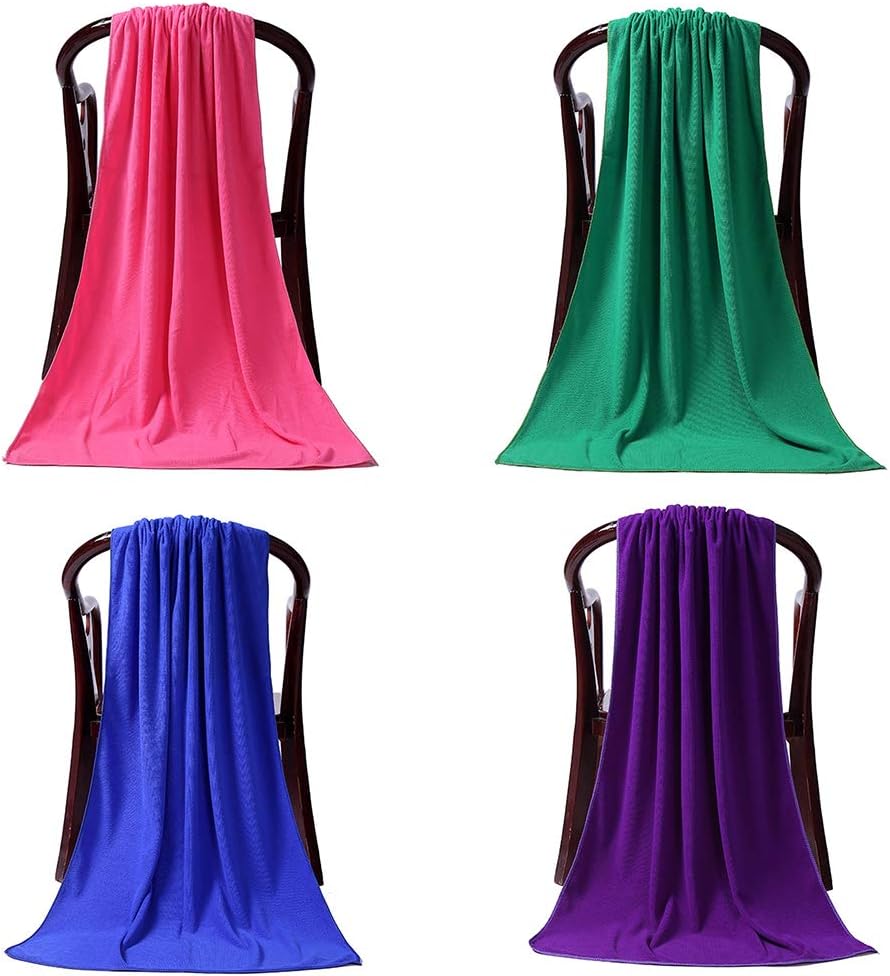 Large Solid Color Microfiber Beach Towel Sheet Blue