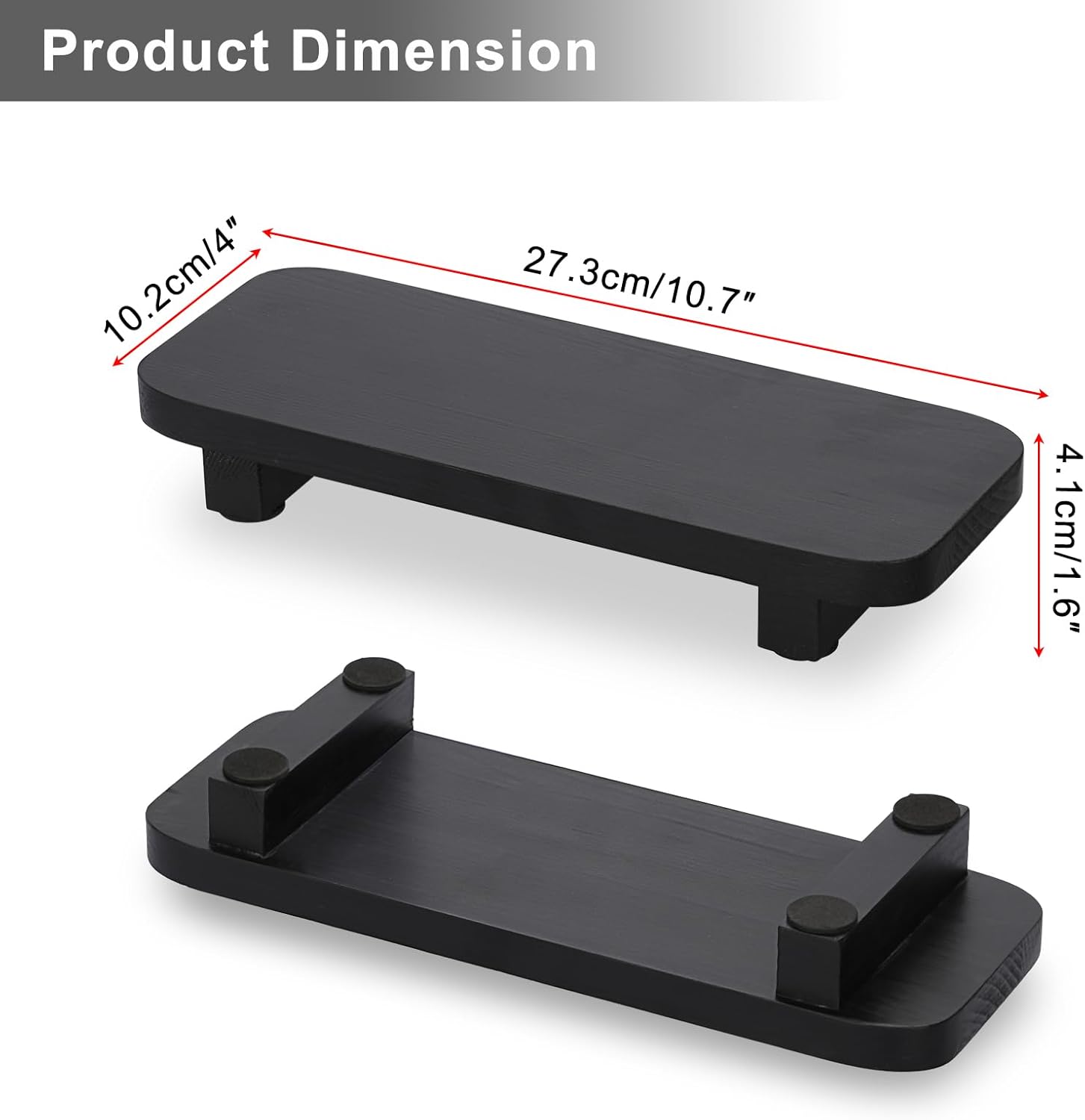 Sumnacon Small Wooden Stand - Decorative Soap Candle Display Tray Black