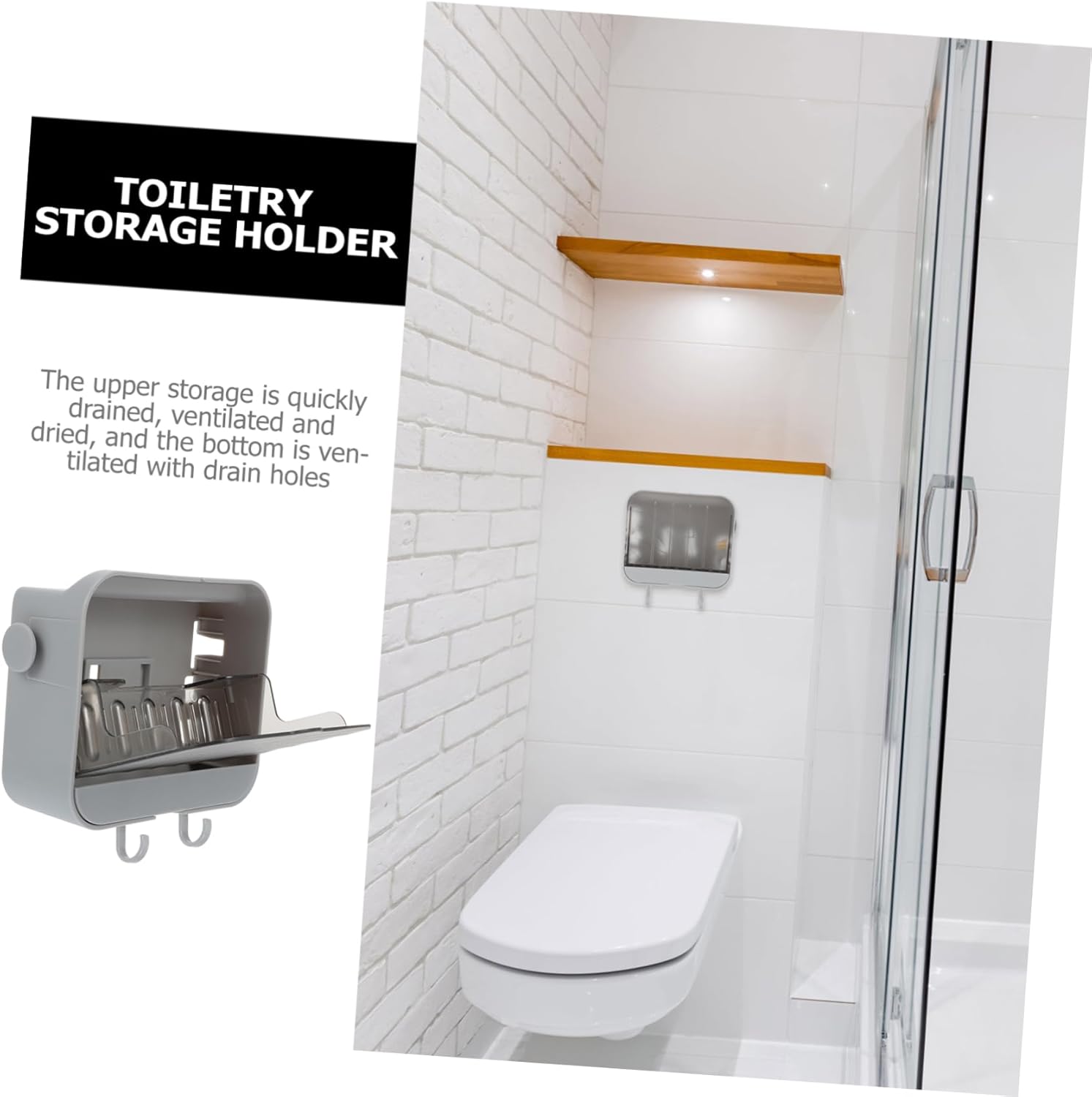 Zerodeko 2 Hooks Wall-Mounted Soap Dish 1