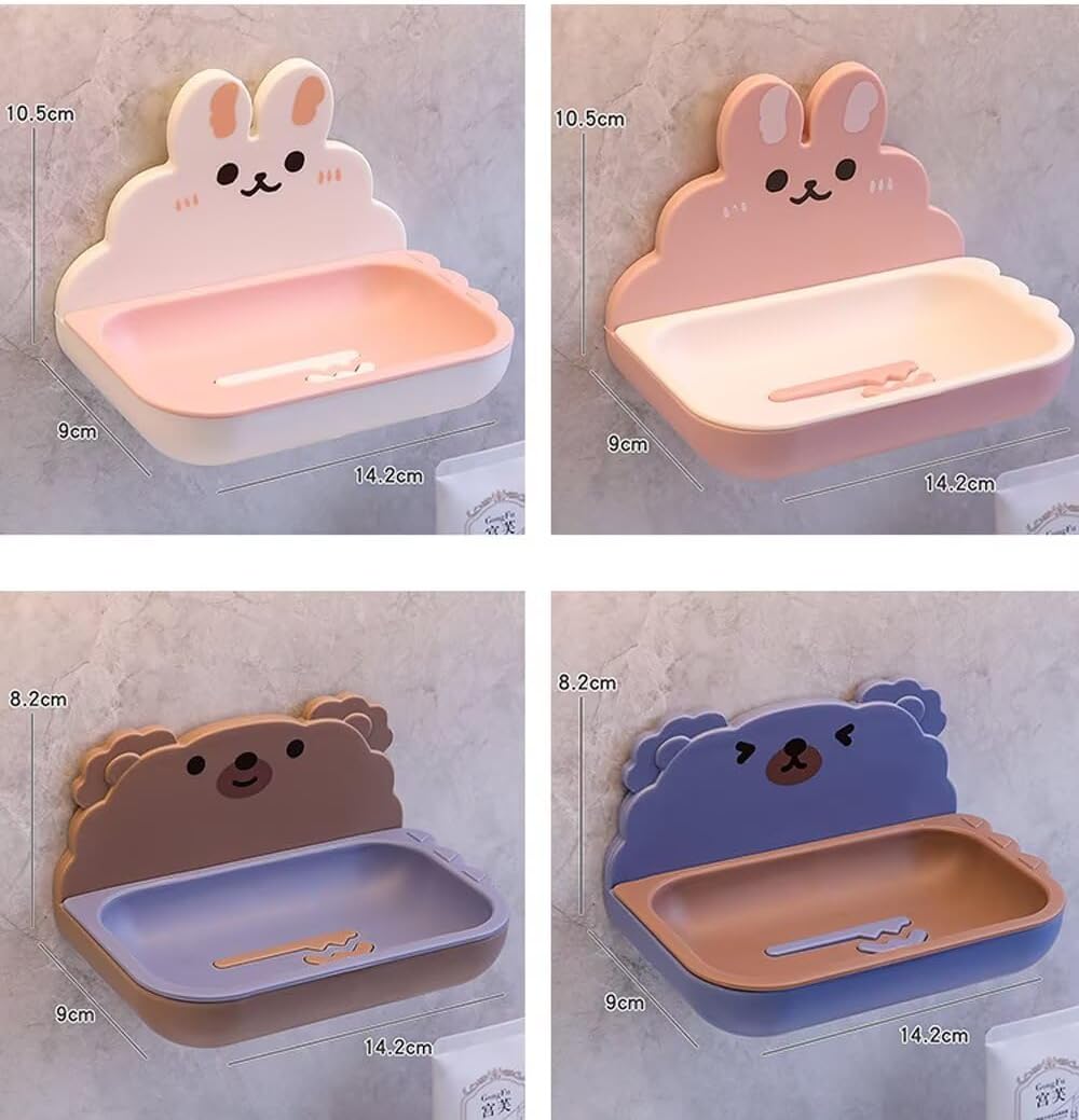 Rabbit Shape Suction Soap Holder for Shower Bathroom Kitchen