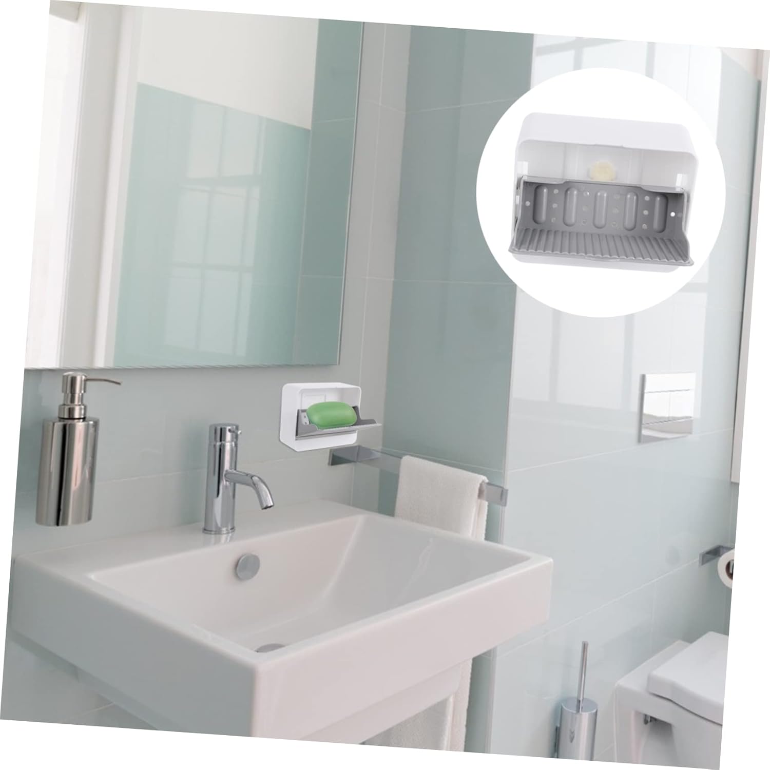 Ciieeo Wall-Mounted Soap Dish Grey 1