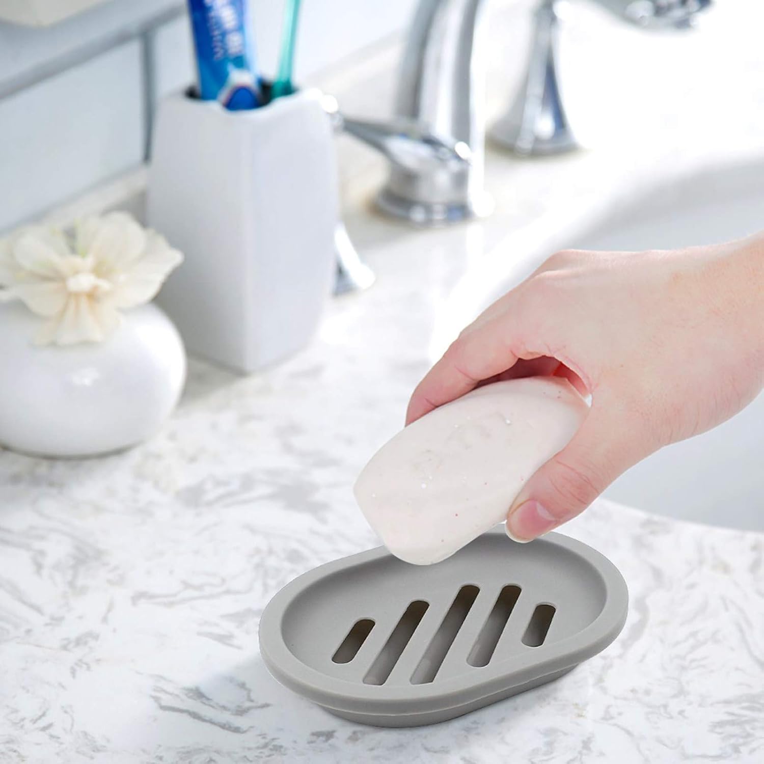 Curfair Soap Draining Tray Holder - Grey