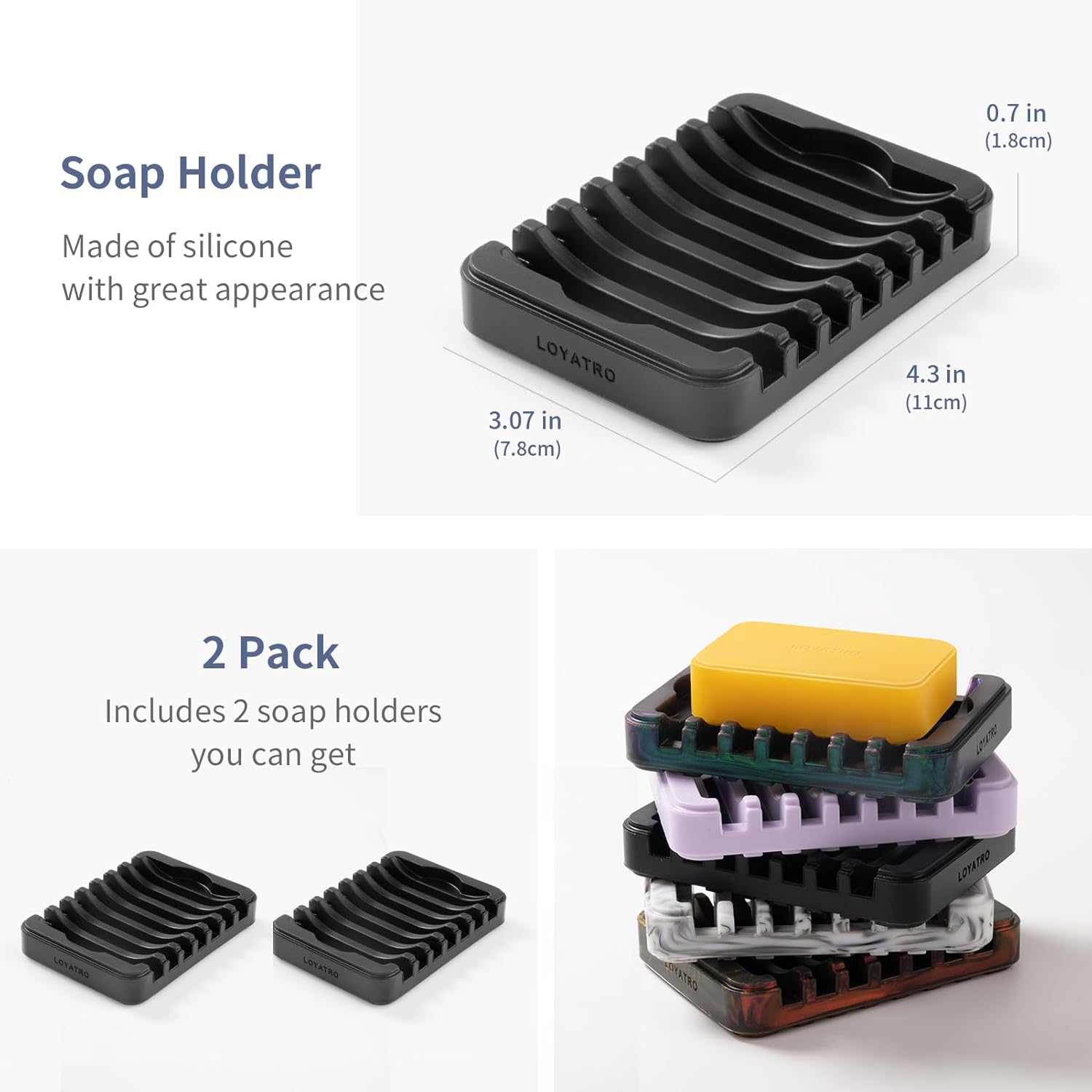 LOYATRO Bar Soap Holder for Shower and Bathroom